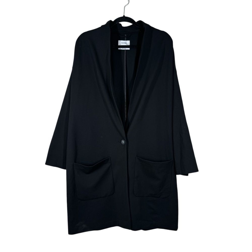 NWT Old Navy Ponte Knit Cocoon Coat Black One Button Women’s Plus Size XXL